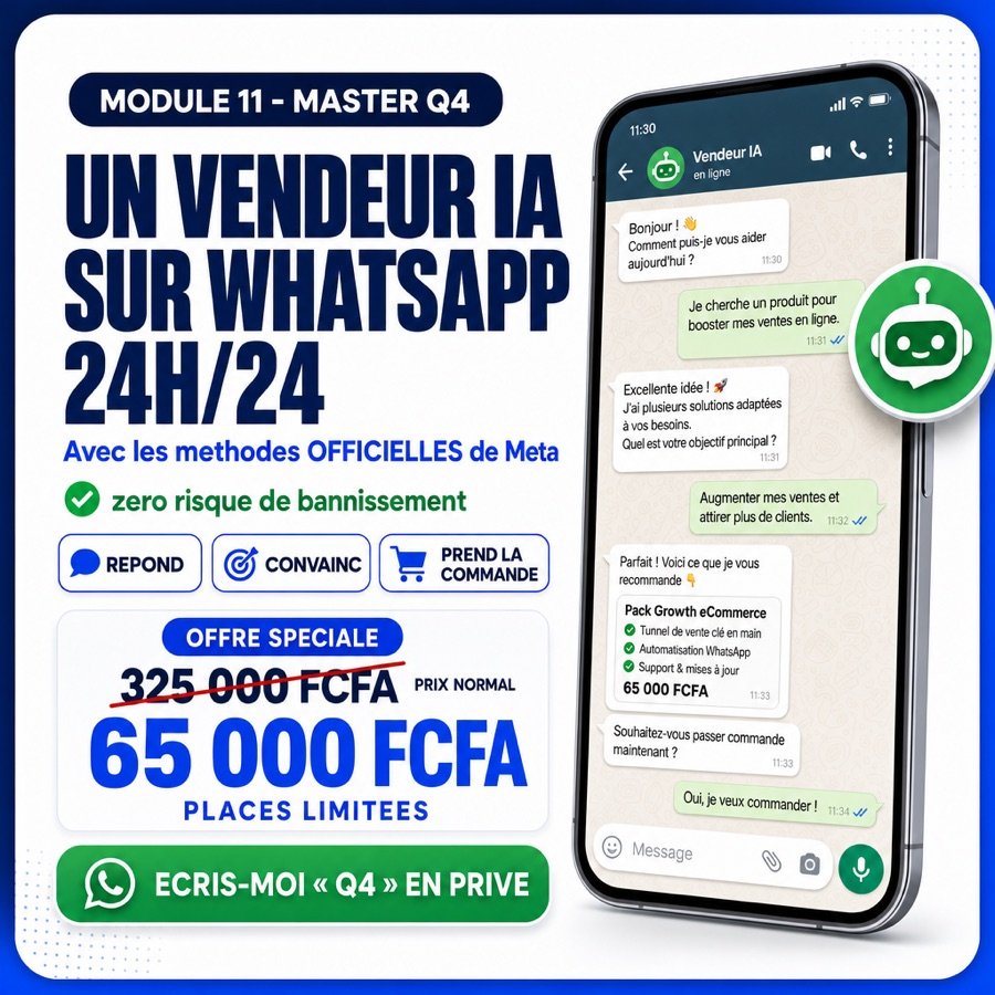 Un vendeur IA sur WhatsApp 24h/24